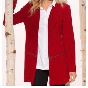 Soft Surroundings Red Womens Jacket Size SM In LIKE NEW CONDITION